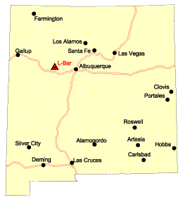 Location map of the L-Bar uranium property, McKinley County, New Mexico.