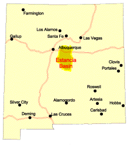 Location of the Estancia Basin, New Mexico.