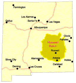 Location Map of the Roswell Basin, New Mexico.